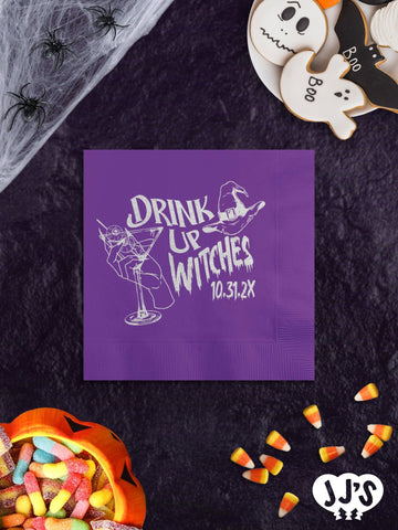 Drink Up Witches Personalized Halloween Napkins - JJ's Party House: Birthday, Balloons & Custom Party Favors