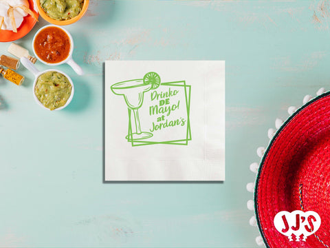 Drinko de Mayo Fiesta Custom Napkins - JJ's Party House: Custom Party Favors, Napkins & Cups
