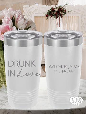 Drunk in Love Custom Engraved Wedding Tumbler - JJ's Party House: Custom Party Favors, Napkins & Cups