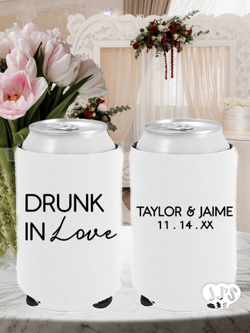 Drunk in Love Wedding Can Coolers - JJ's Party House: Custom Party Favors, Napkins & Cups