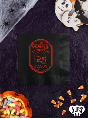 Unfiltered Poison Personalized Halloween Napkins