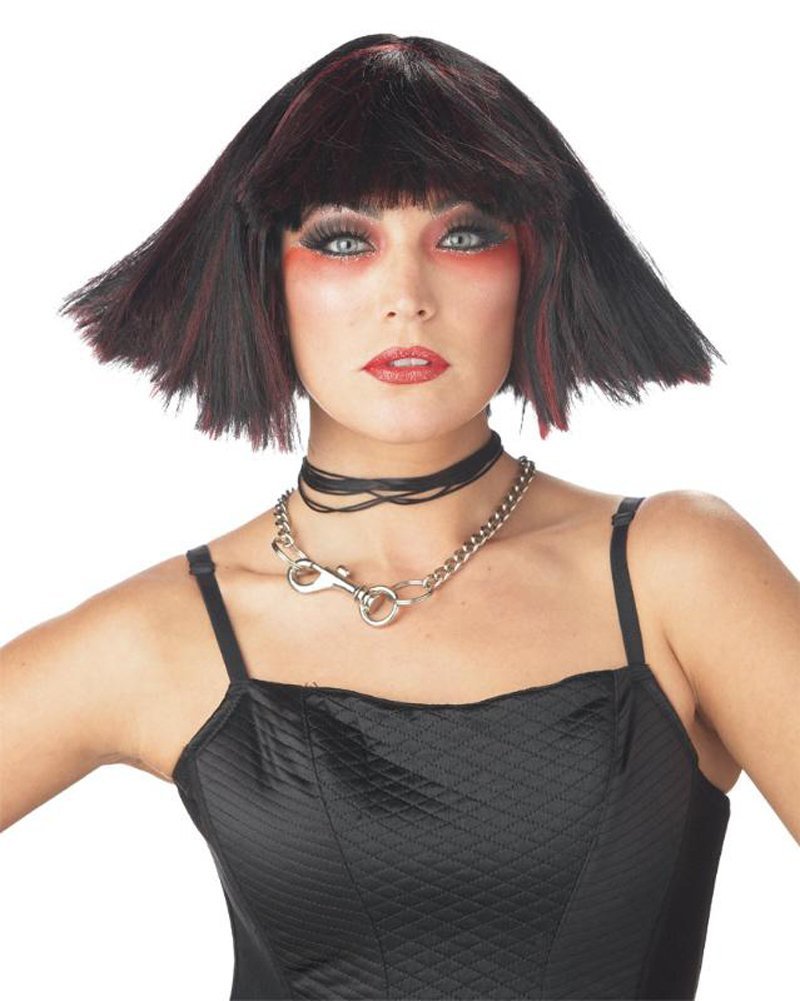 Dutch Treat Wig (Black with Red) - JJ's Party House