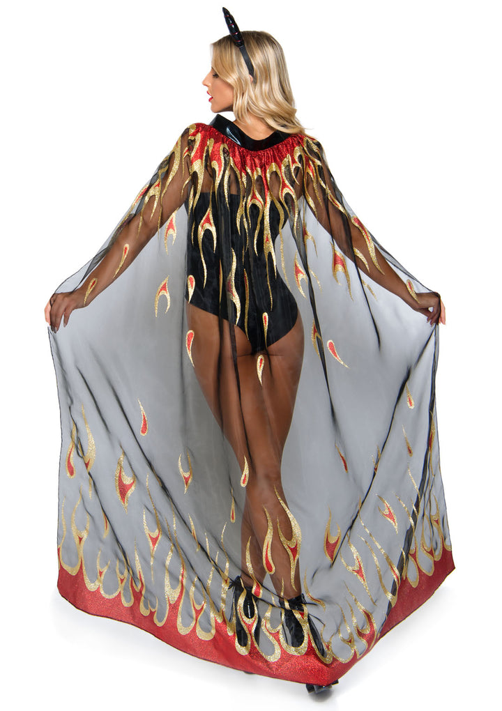 Sheer Glitter Glame Devil Cape