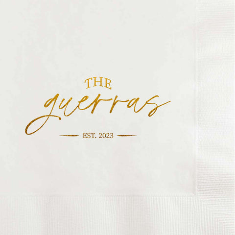 Haute Sir Name Custom Wedding Napkins