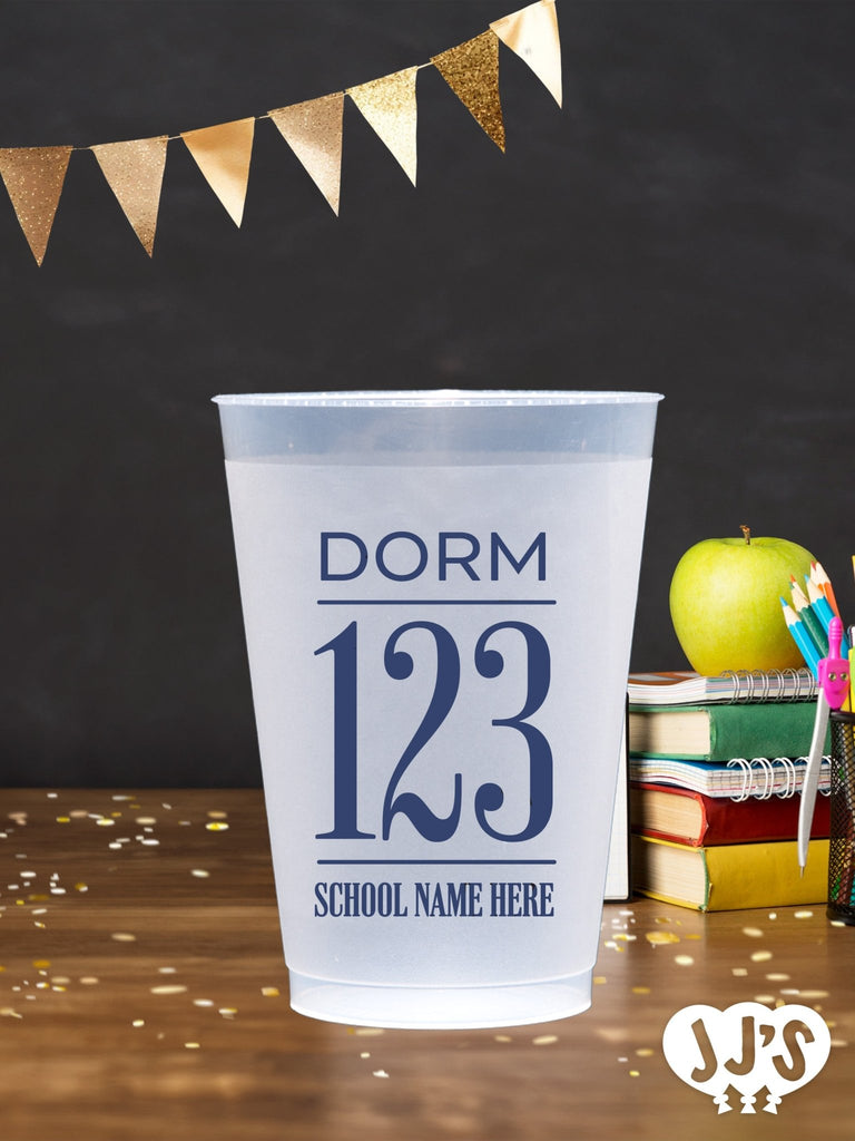 Elegant Stacked Dorm Room Custom Frosted Cups - JJ's Party House