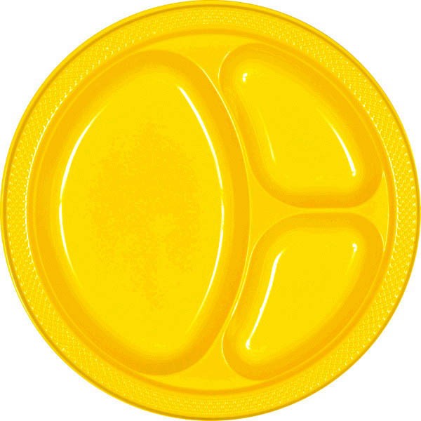 Yellow Divided Plates 10.25''
