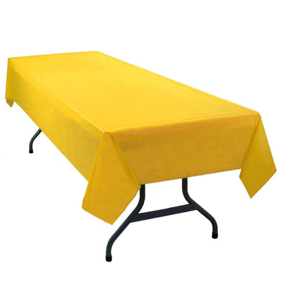 Harvest Yellow Plastic Table Cover 54"X 108"