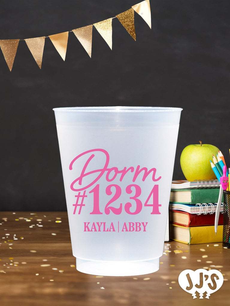 Fancy Dorm Room Custom Frosted Cups - JJ's Party House