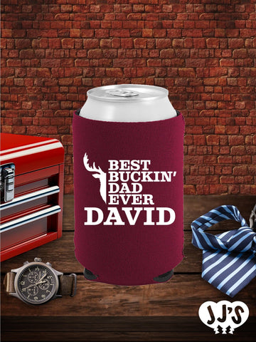 Fathers Day Can Coolers: Best Buckin' Dad Custom Neoprene Can Coolers - JJ's Party House: Custom Party Favors, Napkins & Cups