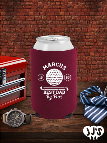 Fathers Day Can Coolers: Best Dad by Par Custom Neoprene Can Coolers - JJ's Party House: Custom Party Favors, Napkins & Cups