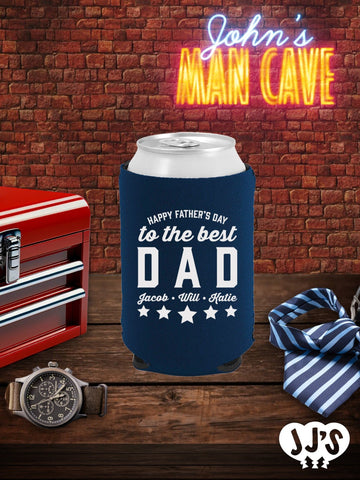 Fathers Day Can Coolers: The Best Dad Custom Neoprene Can Coolers - JJ's Party House: Custom Party Favors, Napkins & Cups