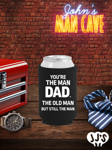 Fathers Day Can Coolers: You're the Man Custom Neoprene Can Coolers - JJ's Party House: Custom Party Favors, Napkins & Cups