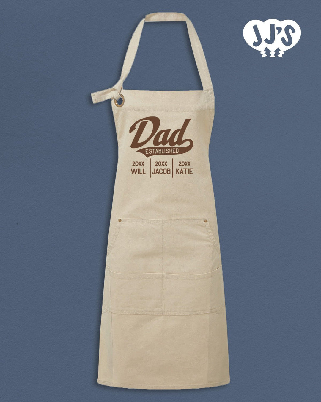 Fathers Day Embroidered Apron: Dad Established - JJ's Party House: Custom Party Favors, Napkins & Cups