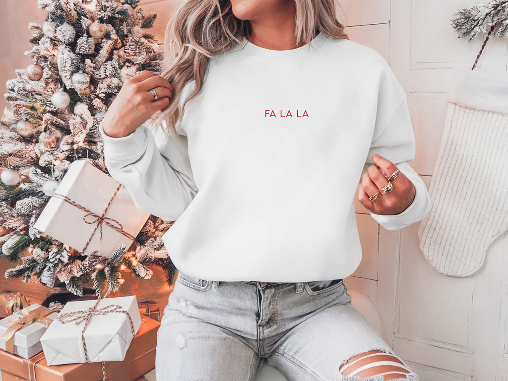 Fa La La Christmas Embroidered Sweatshirt