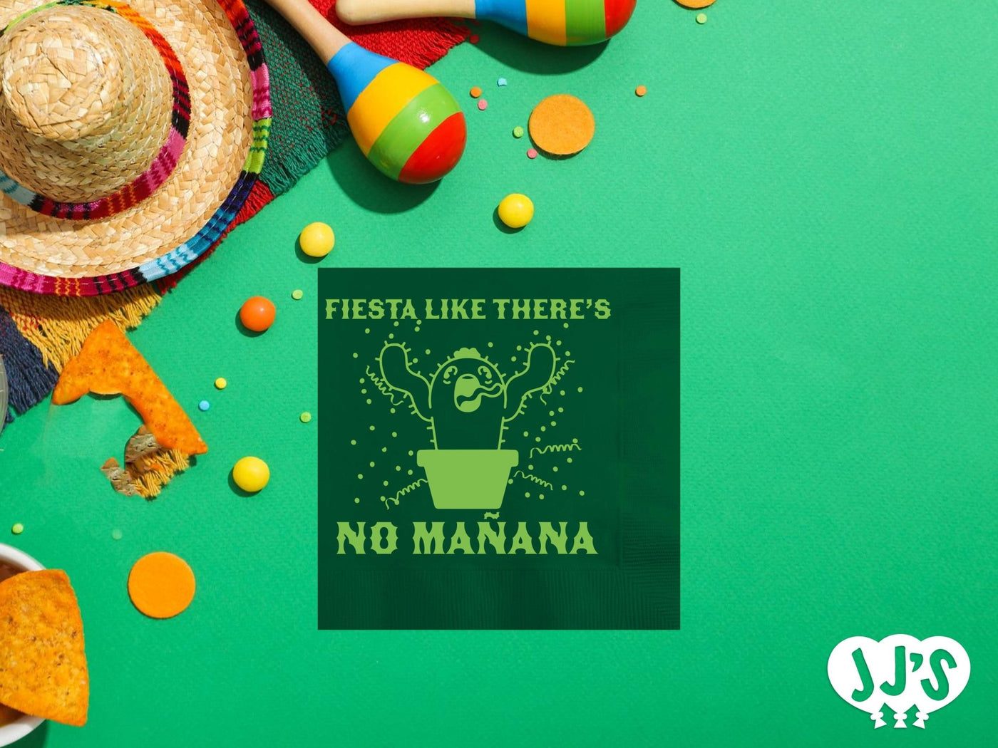 Fiesta Like There's No Manana Custom Napkins - JJ's Party House: Custom Party Favors, Napkins & Cups