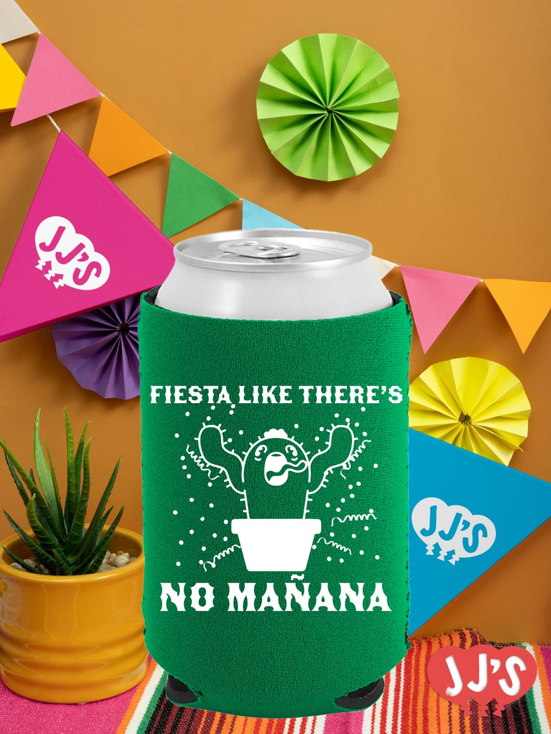 Fiesta Like There's No Manana Custom Neoprene Can Coolers - JJ's Party House: Custom Party Favors, Napkins & Cups