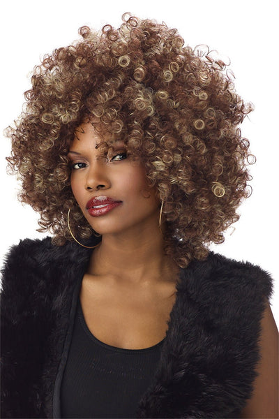 Fine Foxy Afro Blonde & Brown Wig - JJ's Party House: Custom Party Favors, Napkins & Cups