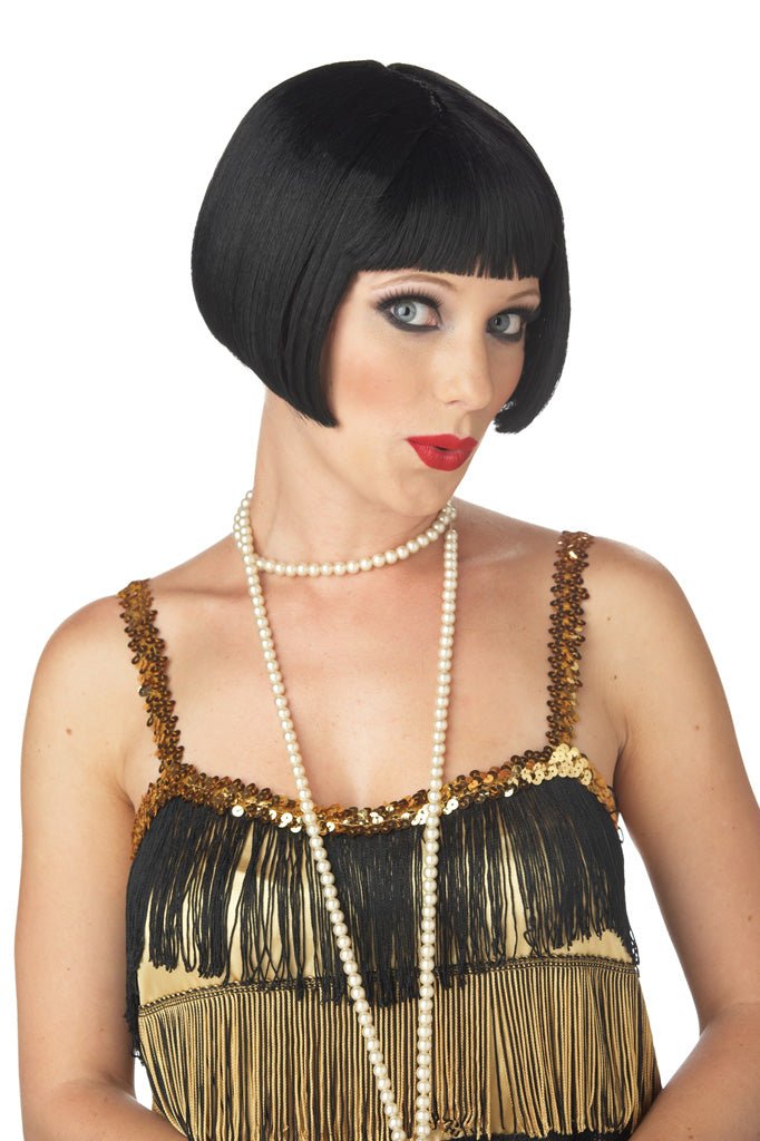 Flirty Flapper Wig Black - JJ's Party House: Birthday, Balloons & Custom Party Favors