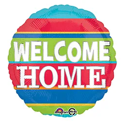Welcome Home Stripes Mylar Balloon 17"
