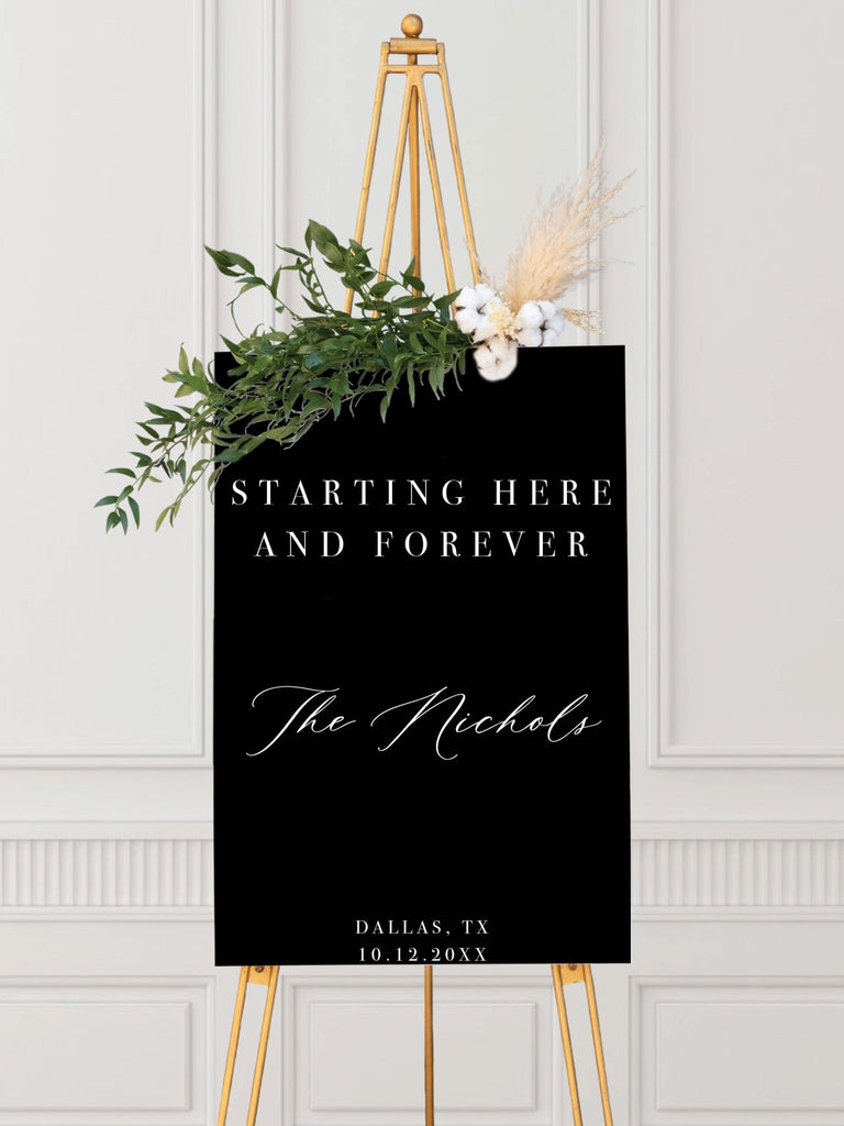 Forever Starts Here Wedding Welcome Sign - JJ's Party House: Custom Party Favors, Napkins & Cups