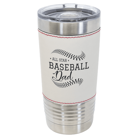 Custom Engraved Baseball Leather Tumbler