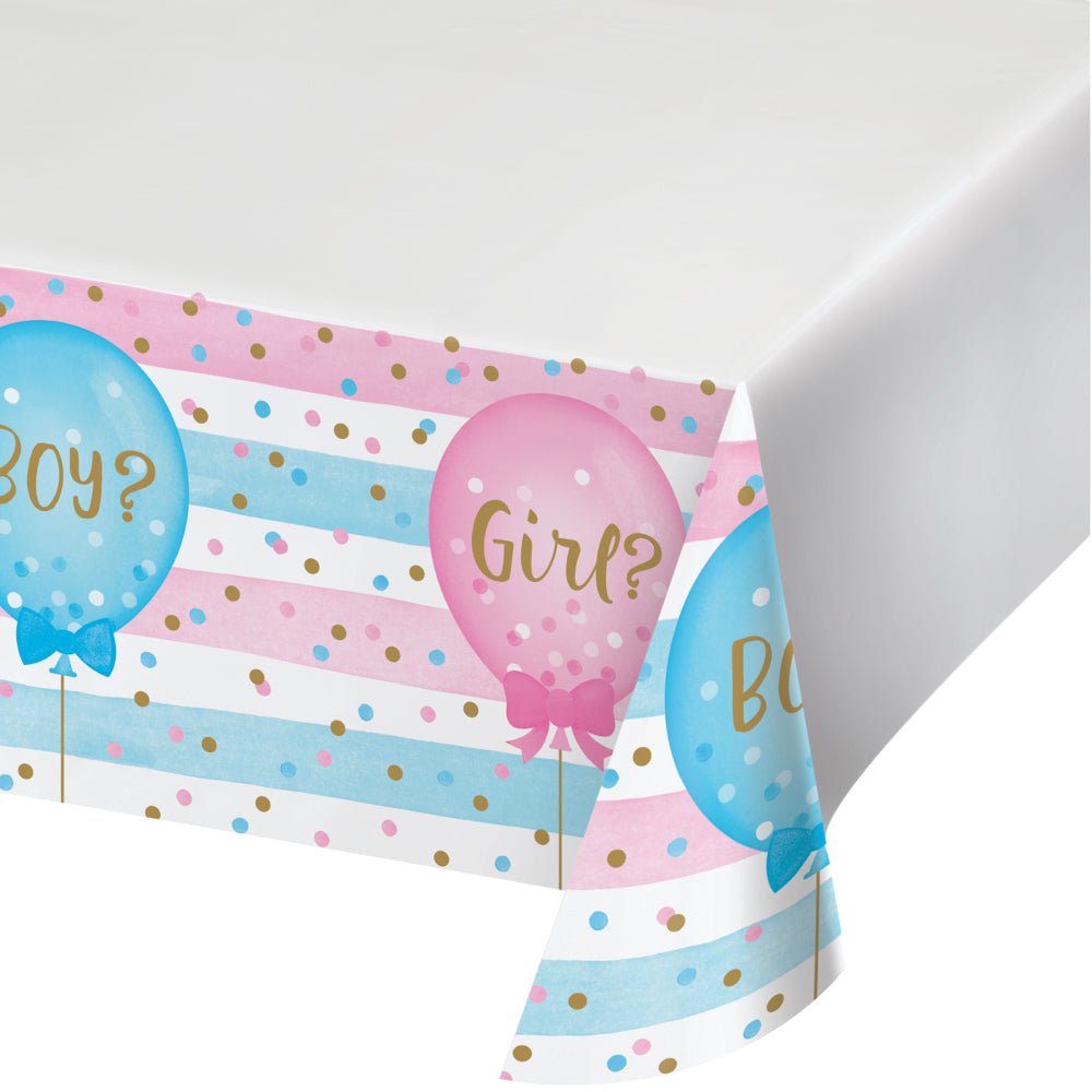 Gender Reveal Balloons Plastic Table Cover 54"x96" - JJ's Party House: Birthday, Balloons & Custom Party Favors