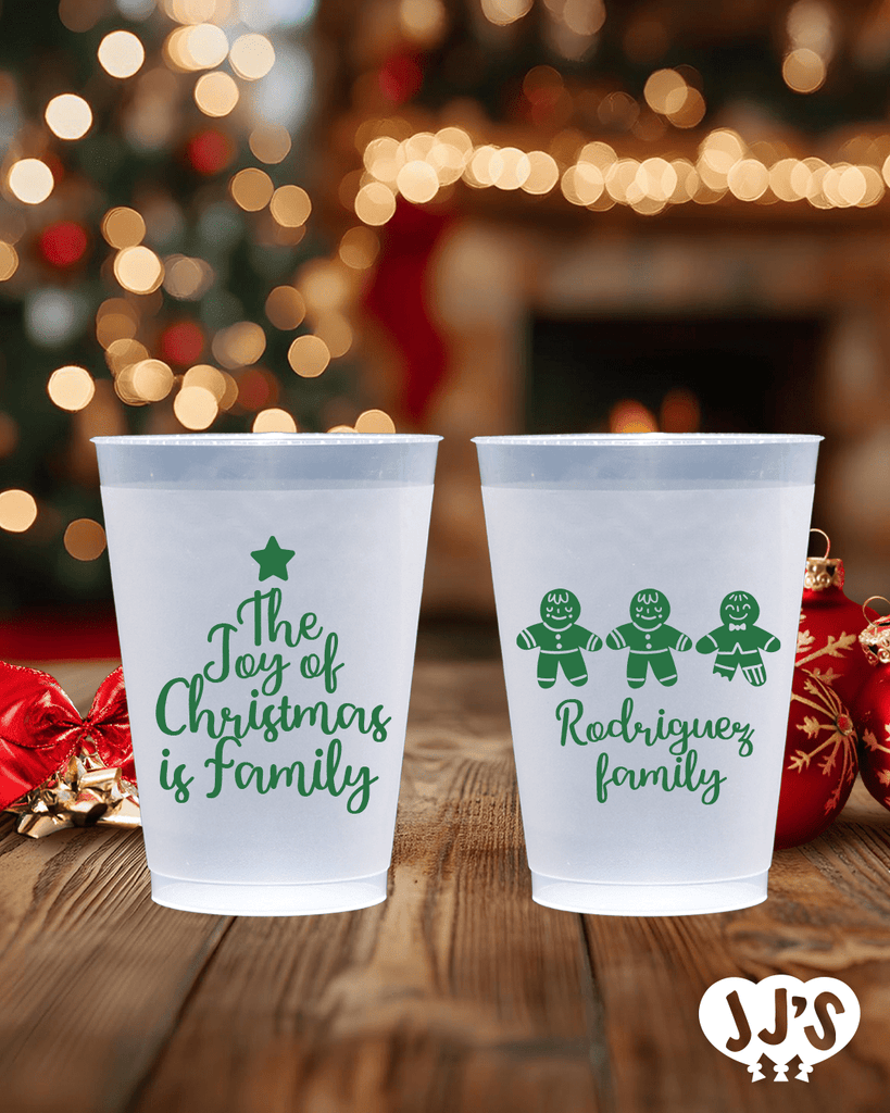 Gingerbread Family Christmas Custom Frosted Cups - JJ's Party House: Birthday, Balloons & Custom Party Favors