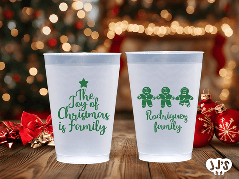 Gingerbread Family Christmas Custom Frosted Cups - JJ's Party House: Birthday, Balloons & Custom Party Favors