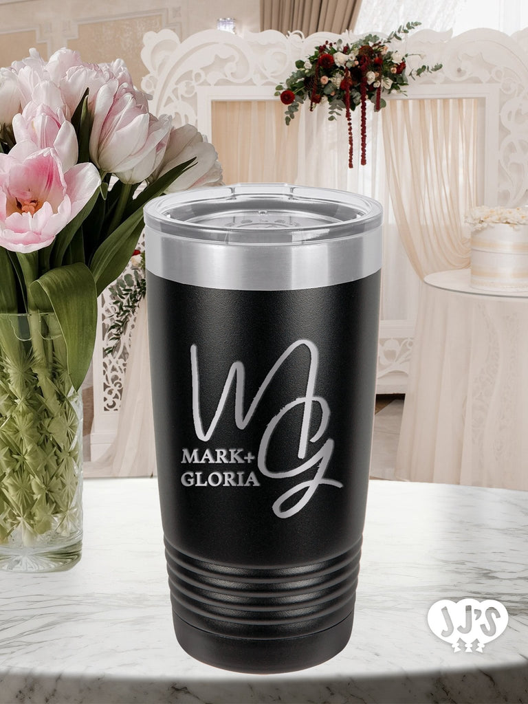 Gloriant Couple Monogram Custom Engraved Wedding Tumbler - JJ's Party House: Custom Party Favors, Napkins & Cups