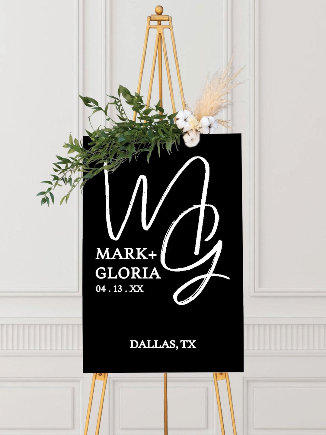 Gloriant Monogram Wedding Welcome Sign - JJ's Party House: Custom Party Favors, Napkins & Cups