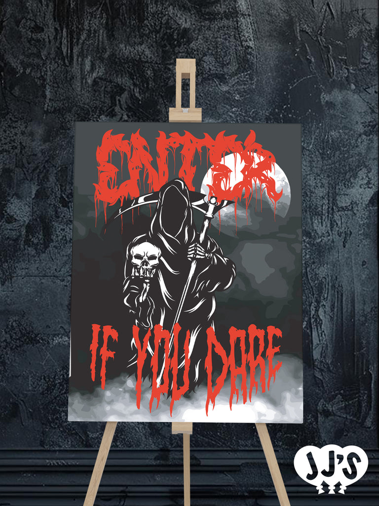 Enter If You Dare Bloody Halloween Party Welcome Sign