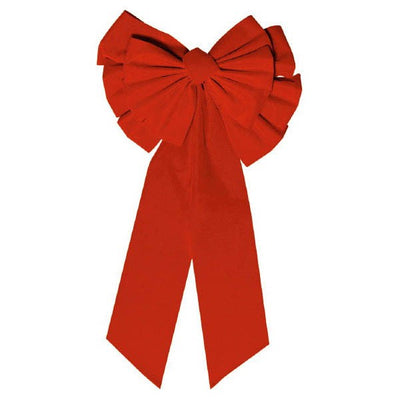 Large Red Flocked Bow 27''x14''