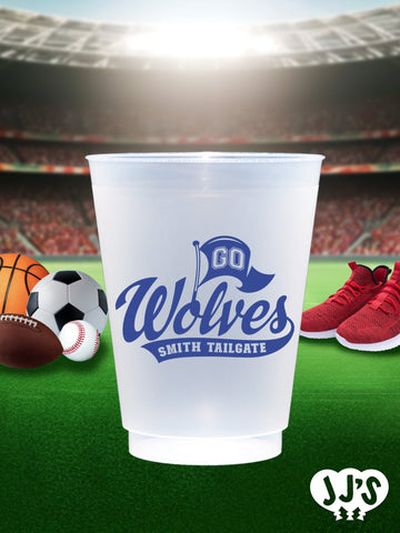 Go Team Custom Tailgate Party Frosted Cups - JJ's Party House