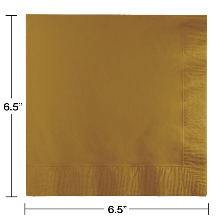 Gold Luncheon Napkins 3Ply 50ct - JJ's Party House McAllen, TX