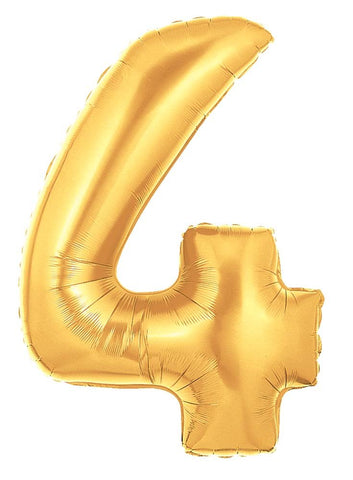 Gold Number 4 Balloon 34'' - JJ's Party House: Birthday, Balloons & Custom Party Favors