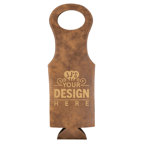 Gold on Rustic Laserable Leatherette Wine Bag - JJ's Party House McAllen, TX