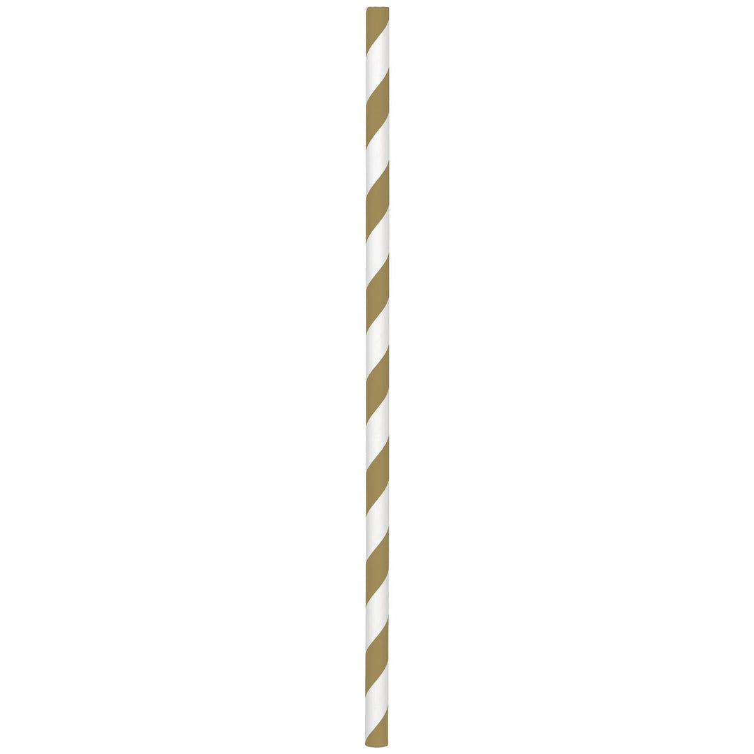 Gold Paper Straws 48ct - JJ's Party House