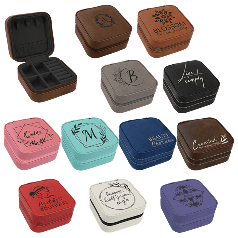 Personalized Leather Travel Jewelry Box