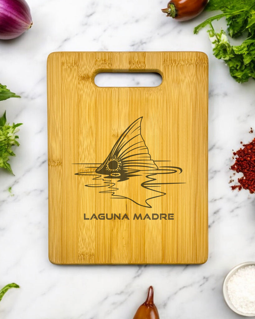 Personalized Red Drum Bamboo Cutting Board with engraved name