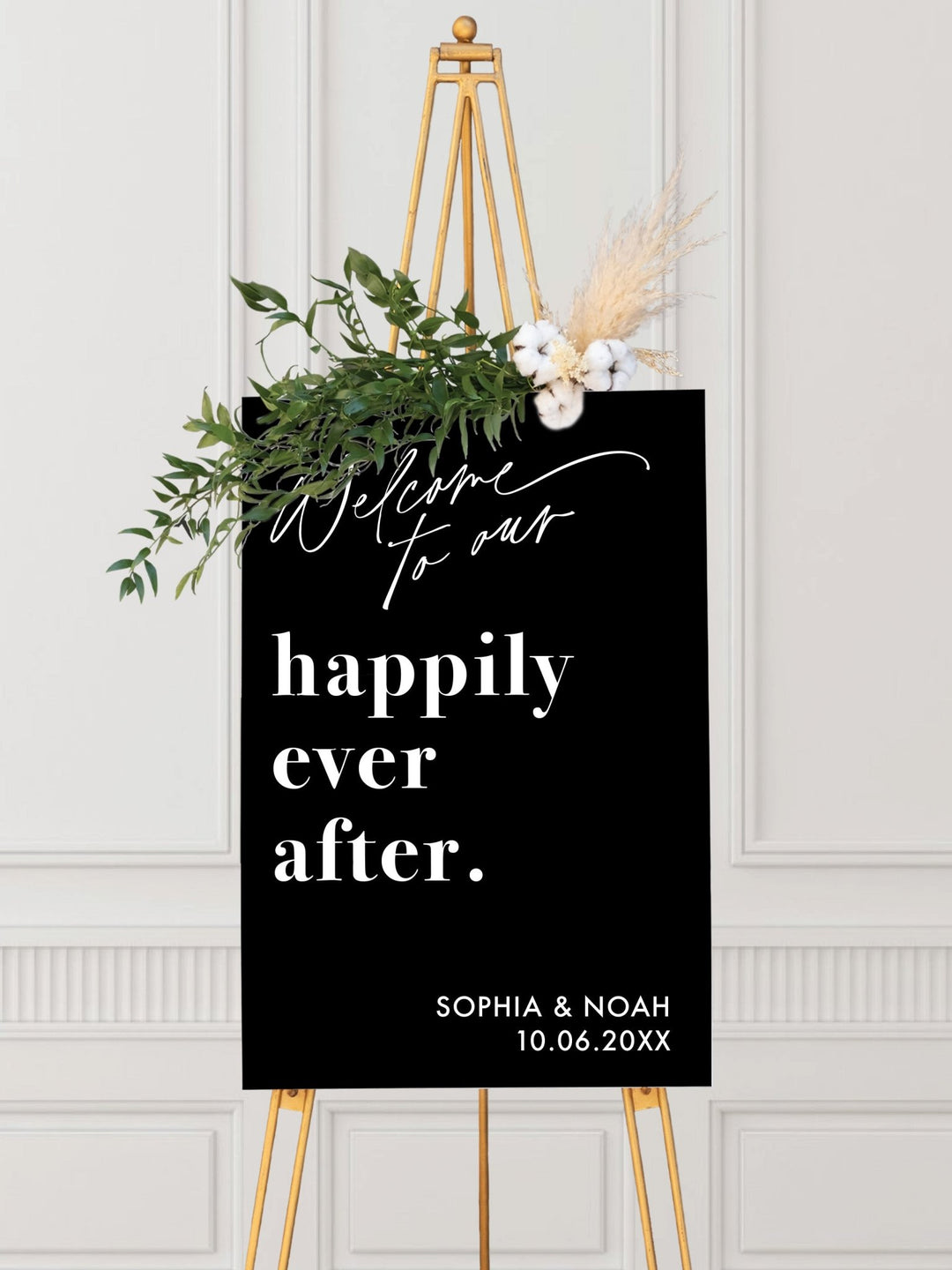 Happily Ever After Wedding Welcome Sign - JJ's Party House: Custom Party Favors, Napkins & Cups