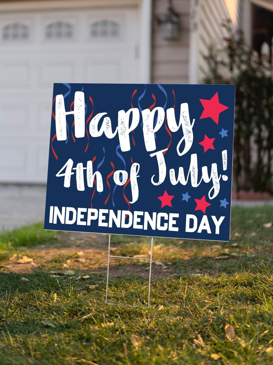 Happy 4th of July! - Independence Day Yard Sign - JJ's Party House: Custom Party Favors, Napkins & Cups