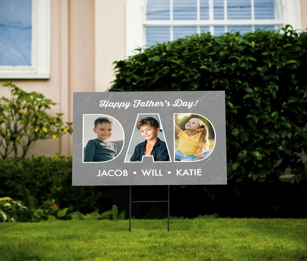 Happy Fathers Day Pictures Yard Sign - Fathers Day Sign - JJ's Party House: Custom Party Favors, Napkins & Cups