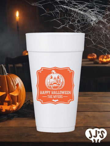 Happy Halloween Personalized Styrofoam Cups - JJ's Party House: Birthday, Balloons & Custom Party Favors