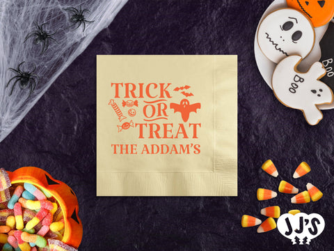 Trick or Treat Personalized Halloween Napkins