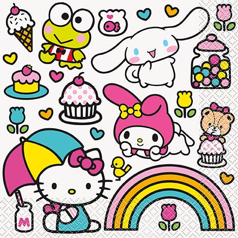 Hello Kitty Lunch Napkins, 16ct - JJ's Party House: Birthday, Balloons & Custom Party Favors