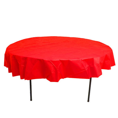 Rd-Red 84" Round Plastic Table