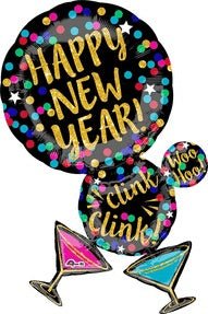 HNY Martini Bubble Shape BLN - JJ's Party House