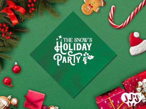 Holiday Party Custom Christmas Napkins - JJ's Party House: Birthday, Balloons & Custom Party Favors