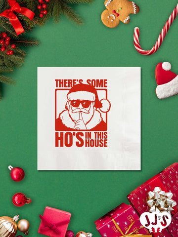 Ho's In This House Custom Christmas Napkins - JJ's Party House: Birthday, Balloons & Custom Party Favors
