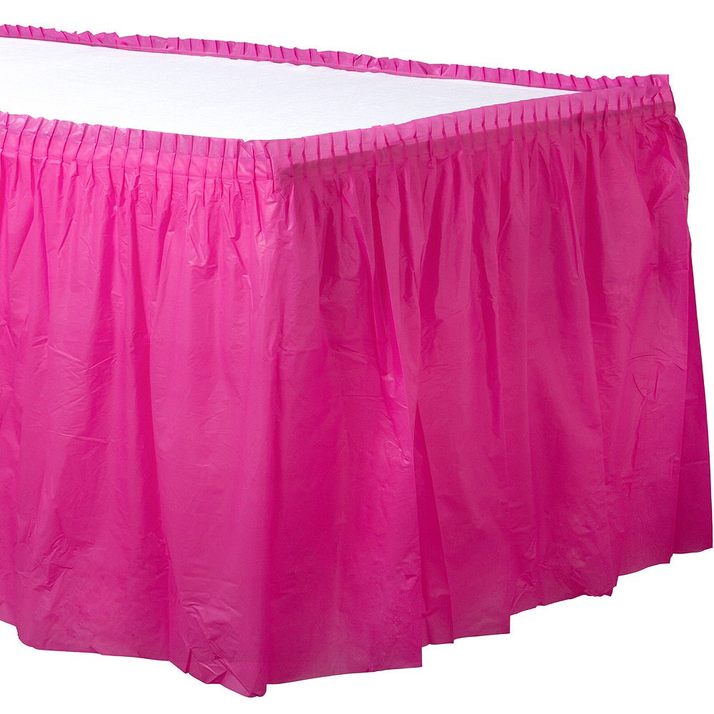 Hot Pink Tableskirt 29" x 14' - JJ's Party House: Custom Party Favors, Napkins & Cups
